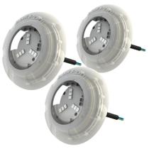 Kit 3 refletor luminária led para piscinas 6w rgb - luxpool