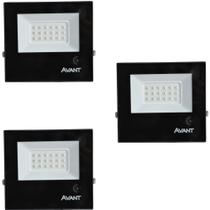 Kit 3 Refletores de Led Luz Rgb Bivolt 30w Ip65 Preto Slim30 Avant