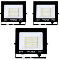Kit 3 Refletores Holofote 50w Prova d'água 4500lm Volter Kit 3 Refletores Holofote 50w Prova d'água 4500lm Volter