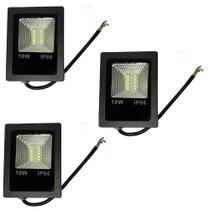 Kit 3 Refletores Holofote Led Smd 10w 6500k Ip66 - Bivolt