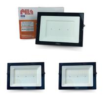 Kit 3 Refletores Led Philips Pila 150w Ip65 Holofote 6500k Kit 3 Refletores Led Philips Pila 150w Ip65 Holofote 6500k