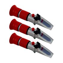 Kit 3 Refratômetro Açúcar Mel 0 A 90% Brix Alta Concentração Conta Gotas Chave Rt-280 Portátil Instrutherm Com Estojo