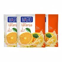 Kit 3 refresco diet laranja zero açucar fonte de vitamina c 8g magro
