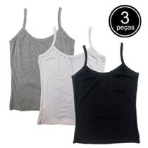 Kit 3 Regata Básica Fitness Alça Alcinha Academia Esporte Treino Corrida Colors