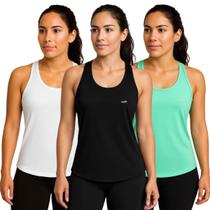 Kit 3 Regata Blusa Feminina DryFit Academia Treino Corrida Fitness Esportiva Kit 3 Regata Blusa Feminina DryFit Academia Treino Corrida Fitness Esportiva