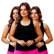 Kit 3 Regata Blusinha Tapa Bumbum Viscose Grossa Fitness Top