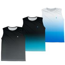 Kit 3 Regata Camiseta Masculina Beach Tennis Camisa Térmica Dry Tenis Protecao UV