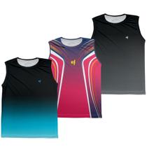 Kit 3 Regata Cavada Masculina Esportiva Dry Musculacao Caminhada Corrida Academia Ciclismo