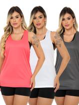 Kit 3 Regata Feminina Nadador Musculação Academia Fitness