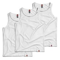 Kit 3 Regata Masculina Básica Cores Camiseta 100% Algodão