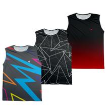 Kit 3 Regata Masculina Camisa Fitness Academia Musculação Treino funcional Dry Esportiva