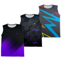 Kit 3 Regata Masculina Dry Treino Musculação Funcional Corrida Caminhada Academia
