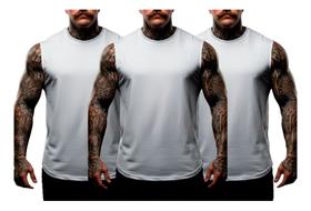 Kit 3 Regata Masculina Machão Streetwear Lisa Básica 3008