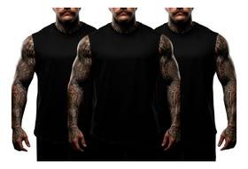 Kit 3 Regata Masculina Machão Streetwear Lisa Básica 3008