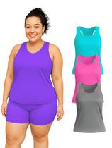 Kit 3 Regata Nadador Dryfit Fitness Academia Plus Size Cores Sortidas