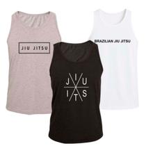 KIT 3 Regata Ragor Algodão Luta Jiu Jitsu Treino