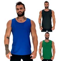 Kit 3 Regatas Clássicas MXD Conceito Slim Cores Básicas e Mescladas Lisas