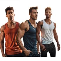 Kit 3 Regatas Dry Fit Academia Fitness Esportiva Premium Uv