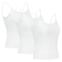 Kit 3 Regatas Feminina Alça Fina Branco