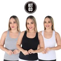 Kit 3 Regatas Femininas Nadador Básica Musculação Academia Revenda