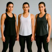 Kit 3 REGATAS Fitness Academia REGATA DRY Blusinhas Dry Fit Feminina 61
