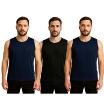 Kit 3 Regatas Masculinas FMF Academia Treino Fitness Tecido Leve Fresco Kit 3 Regatas Masculinas FMF Academia Treino Fitness Tecido Leve Fresco