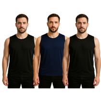 Kit 3 Regatas Masculinas FMF Academia Treino Fitness Tecido Leve Fresco Kit 3 Regatas Masculinas FMF Academia Treino Fitness Tecido Leve Fresco