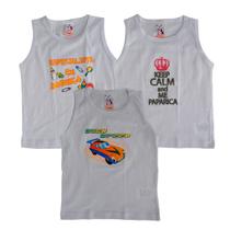 Kit 3 Regatas Menino Infantil Estampada Algodão rmk11