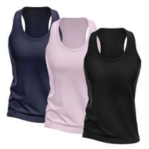 Kit 3 Regatas Nadador Feminina Dry Camisa Blusa Treino Academia Esporte Esportiva Fitness - DF