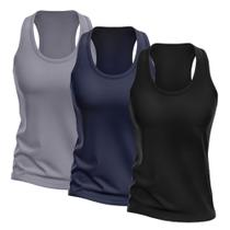 Kit 3 Regatas Nadador Feminina Dry Camisa Blusa Treino Academia Esporte Esportiva Fitness - DF