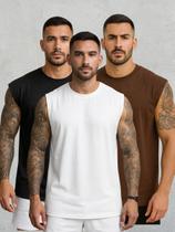 Kit 3 Regatas Oversized Masculina Blish Algodao Casual Kit 3 Regatas Oversized Masculina Blish Algodao Casual