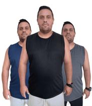 Kit 3 Regatas Plus Size Masculina De Algodão Tamanho Especiais G1 G2 G3 G4