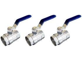 Kit 3 Registros De Esfera Válvula 1/2 Polegada Em Metal Água