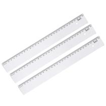 Kit 3 Régua escolar transparente 30cm Maxcril New Line nova