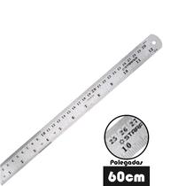 Kit 3 Réguas de Aço Inox 60cm 24 Pol Profissional Starfer
