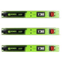 Kit 3 Réguas Energia Rack 19 Com 8 Tomadas Disjuntor 5000w