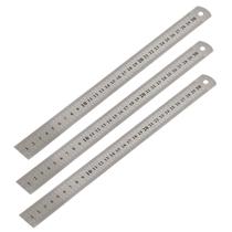 KIT 3 Réguas Escala De Aço Inox Graduada 30cm (12") x 25,4mm x 0,8mm Dupla Graduação KIT 3 Réguas Escala De Aço Inox Graduada 30cm (12") x 25,4mm x 0,8mm Dupla Graduação