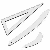 Kit 3 Réguas Modelagem Acrilico Patchwork Scrapbook Fenix