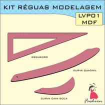 Kit 3 Réguas Modelagem Mdf Madeira Patchwork Scrapbook Fenix