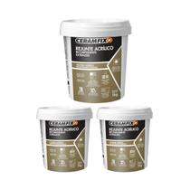 Kit 3 Rejunte Acríl Bicomp Extraliso Marrom Claro Ceramfix