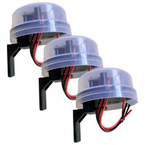 Kit 3 Relé Fotocélula Sensor Bivolt Com Suporte 127v 220v