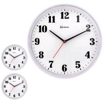 Kit 3 Relógio de Parede Analógico Branco Tic Tac Sala Herweg
