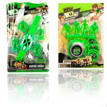 Kit 3 Relógio Omnitrix Lançador Omniverse C/ Som Luz e Hora