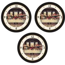 Kit 3 Relógios de parede Santa Ceia Redondo Cozinha Bells