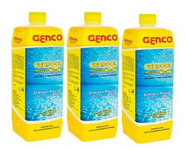 Kit 3 Removedor De Algas Genpool 1 litros Genco Para Piscina