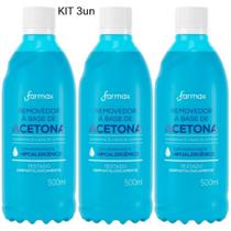 Kit 3 Removedor de Esmalte Farmax à Base de Acetona 500ml Kit 3 Removedor de Esmalte Farmax à Base de Acetona 500ml