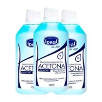 Kit 3 Removedor de Esmalte Ideal à Base de Acetona 100ml Kit 3 Removedor de Esmalte Ideal à Base de Acetona 100ml