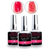 Kit 3 Removedor Esmalte Gel Acrigel Top Lirio Magic Remover Unha de Gel Manicure Nail Art Nail Designer