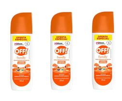 Kit 3 Repelente De Insetos Off Family Spray Não Oleoso 170ml