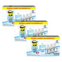 Kit 3 Repelente Raid Elétrico 45 Noites Raid Family 3 Refis